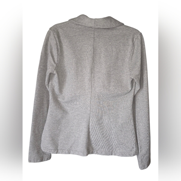 Converse Women's Heather Gray Blazer Front Zipper Faux pockets 100% Cotton Large - Picture 2 of 7